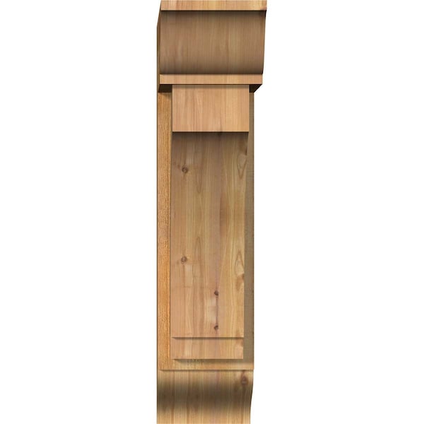 Imperial Traditional Rough Sawn Bracket W/ Offset Brace, Western Red Cedar, 8W X 22D X 34H